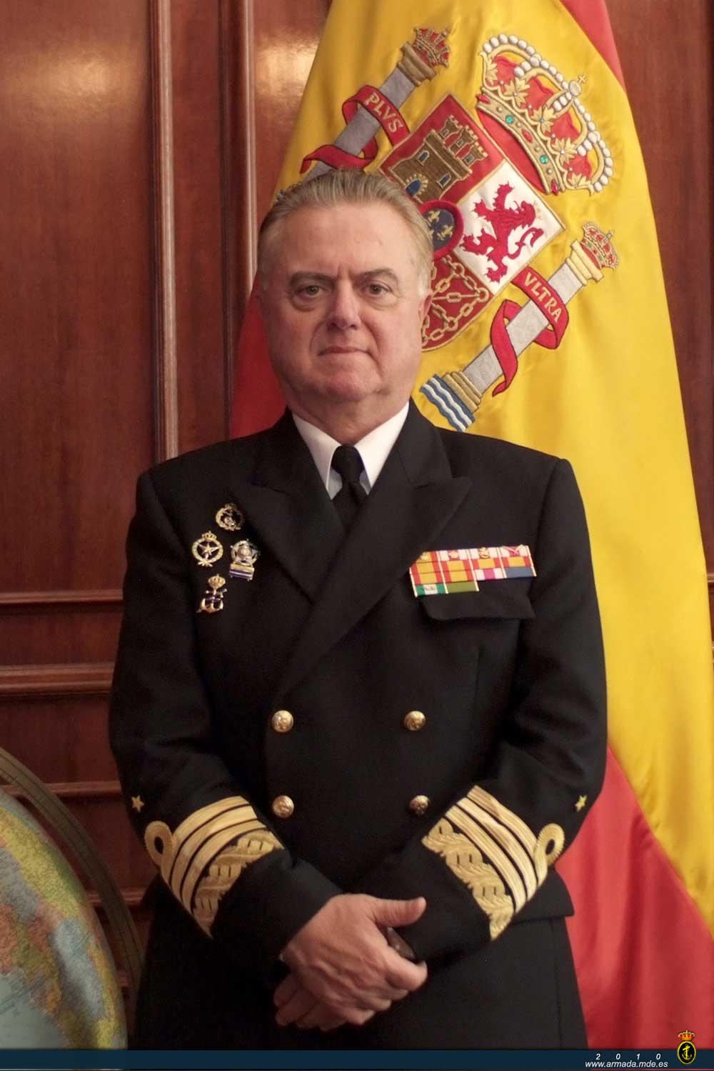 El Almirante General Jefe de Estado Mayor de la Armada, Manuel Rebollo García